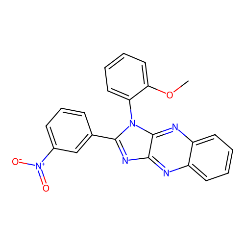 1-(2-methoxyphenyl)-2-(3-nitrophenyl)-1H-imidazo[4,5-b]quinoxaline structure