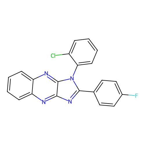 1-(2-chlorophenyl)-2-(4-fluorophenyl)-1H-imidazo[4,5-b]quinoxaline structure
