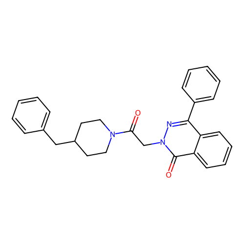2-(2-(4-benzylpiperidin-1-yl)-2-oxoethyl)-4-phenylphthalazin-1(2H)-one structure
