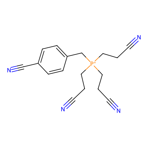 (4-Cyanobenzyl)tris(2-cyanoethyl)phosphonium structure