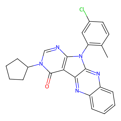 11-(5-chloro-2-methylphenyl)-3-cyclopentyl-3,11-dihydro-4H-pyrimido[5',4':4,5]pyrrolo[2,3-b]quinoxalin-4-one structure