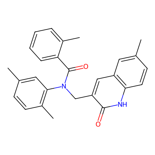 N-(2,5-dimethylphenyl)-N-((2-hydroxy-6-methylquinolin-3-yl)methyl)-2-methylbenzamide structure