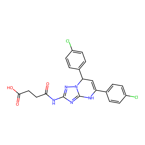 3-{[5,7-BIS(4-CHLOROPHENYL)-4H,7H-[1,2,4]TRIAZOLO[1,5-A]PYRIMIDIN-2-YL]CARBAMOYL}PROPANOIC ACID structure