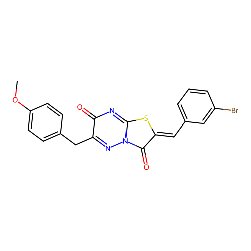 (2Z)-2-[(3-bromophenyl)methylidene]-6-[(4-methoxyphenyl)methyl]-[1,3]thiazolo[3,2-b][1,2,4]triazine-3,7-dione structure