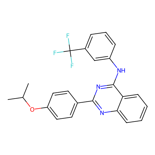 2-[4-(propan-2-yloxy)phenyl]-N-[3-(trifluoromethyl)phenyl]quinazolin-4-amine structure