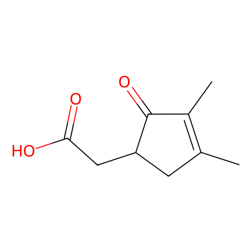 3,4-Dimethyl-2-oxocyclopent-3-enylacetic acid structure