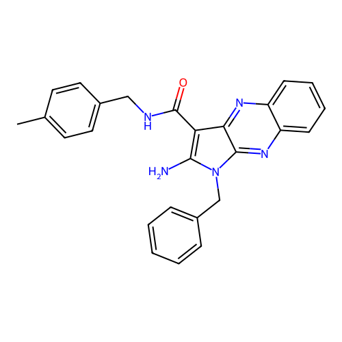 2-amino-1-benzyl-N-(4-methylbenzyl)-1H-pyrrolo[2,3-b]quinoxaline-3-carboxamide structure