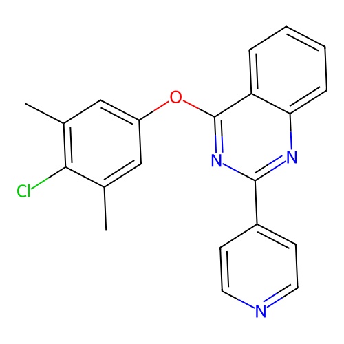 4-(4-Chloro-3,5-dimethylphenoxy)-2-(pyridin-4-yl)quinazoline structure