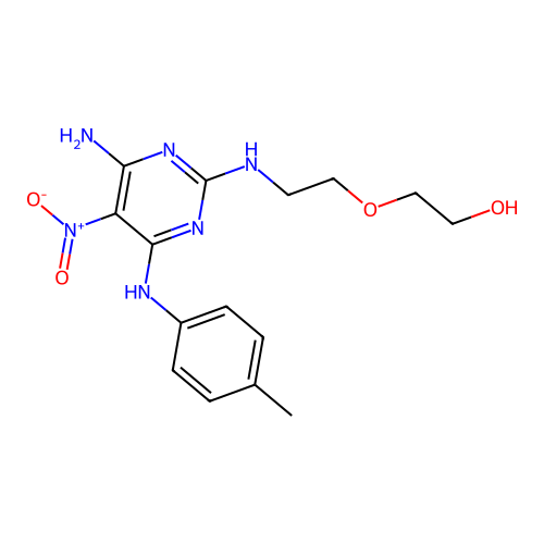 2-(2-((4-Amino-5-nitro-6-(p-tolylamino)pyrimidin-2-yl)amino)ethoxy)ethanol structure