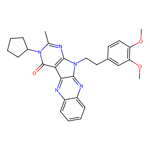 3-cyclopentyl-11-(3,4-dimethoxyphenethyl)-2-methyl-3H-pyrimido[5',4':4,5]pyrrolo[2,3-b]quinoxalin-4(11H)-one structure