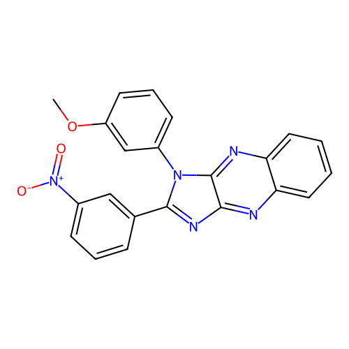 1-(3-methoxyphenyl)-2-(3-nitrophenyl)-1H-imidazo[4,5-b]quinoxaline structure