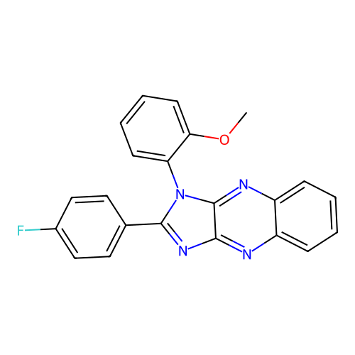 2-(4-fluorophenyl)-1-(2-methoxyphenyl)-1H-imidazo[4,5-b]quinoxaline structure