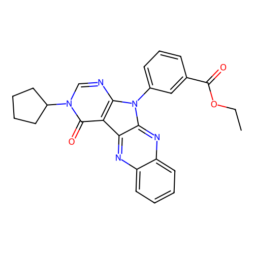 ethyl 3-(3-cyclopentyl-4-oxo-3,4-dihydro-11H-pyrimido[5',4':4,5]pyrrolo[2,3-b]quinoxalin-11-yl)benzoate structure