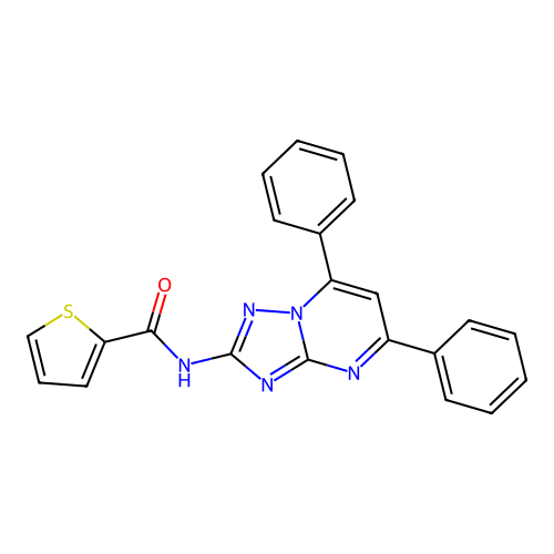 N-(5,7-diphenyl-[1,2,4]triazolo[1,5-a]pyrimidin-2-yl)thiophene-2-carboxamide structure