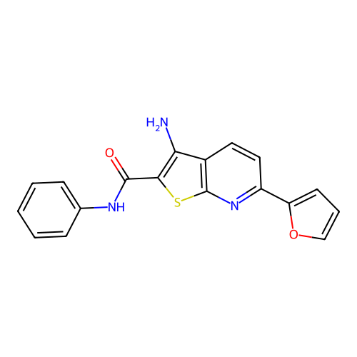 3-amino-6-(furan-2-yl)-N-phenylthieno[2,3-b]pyridine-2-carboxamide structure