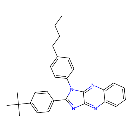 1-(4-butylphenyl)-2-(4-tert-butylphenyl)-1H-imidazo[4,5-b]quinoxaline structure