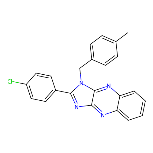 2-(4-chlorophenyl)-1-(4-methylbenzyl)-1H-imidazo[4,5-b]quinoxaline structure