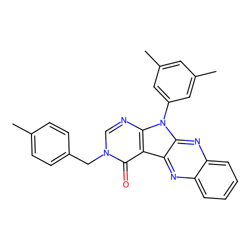 11-(3,5-dimethylphenyl)-3-(4-methylbenzyl)-3H-pyrimido[5',4':4,5]pyrrolo[2,3-b]quinoxalin-4(11H)-one structure