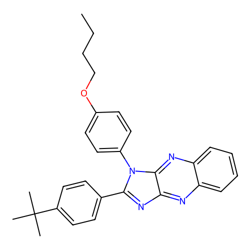 1-(4-butoxyphenyl)-2-(4-tert-butylphenyl)-1H-imidazo[4,5-b]quinoxaline structure