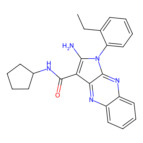 2-amino-N-cyclopentyl-1-(2-ethylphenyl)-1H-pyrrolo[2,3-b]quinoxaline-3-carboxamide structure