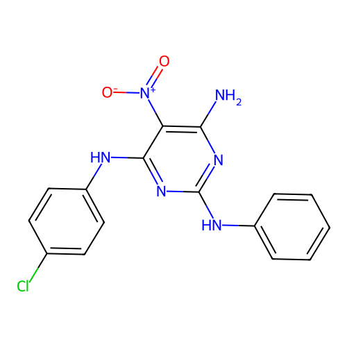 [6-Amino-5-nitro-2-(phenylamino)pyrimidin-4-yl](4-chlorophenyl)amine structure