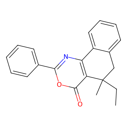 5-ethyl-5-methyl-2-phenyl-5,6-dihydro-4H-naphtho[1,2-d][1,3]oxazin-4-one structure