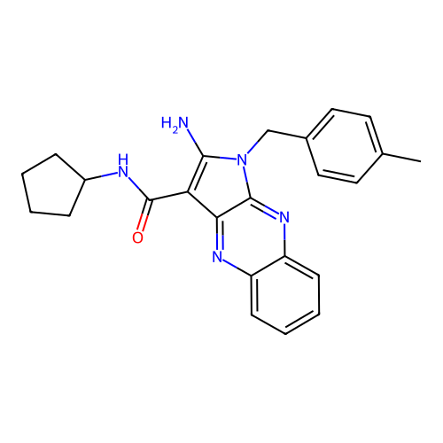 2-amino-N-cyclopentyl-1-(4-methylbenzyl)-1H-pyrrolo[2,3-b]quinoxaline-3-carboxamide structure