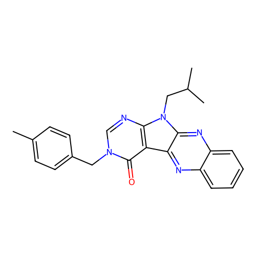 11-isobutyl-3-(4-methylbenzyl)-3H-pyrimido[5',4':4,5]pyrrolo[2,3-b]quinoxalin-4(11H)-one structure