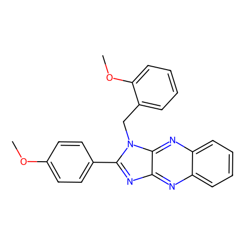 1-(2-methoxybenzyl)-2-(4-methoxyphenyl)-1H-imidazo[4,5-b]quinoxaline structure