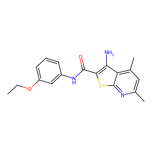 3-amino-N-(3-ethoxyphenyl)-4,6-dimethylthieno[2,3-b]pyridine-2-carboxamide structure