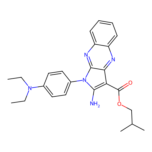 2-methylpropyl 2-amino-1-[4-(diethylamino)phenyl]pyrrolo[3,2-b]quinoxaline-3-carboxylate structure