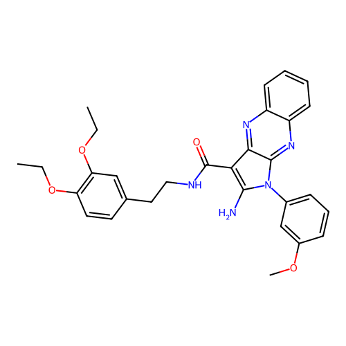 2-amino-N-(3,4-diethoxyphenethyl)-1-(3-methoxyphenyl)-1H-pyrrolo[2,3-b]quinoxaline-3-carboxamide structure
