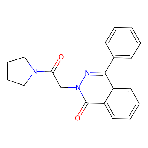 2-(2-oxo-2-(pyrrolidin-1-yl)ethyl)-4-phenylphthalazin-1(2H)-one structure