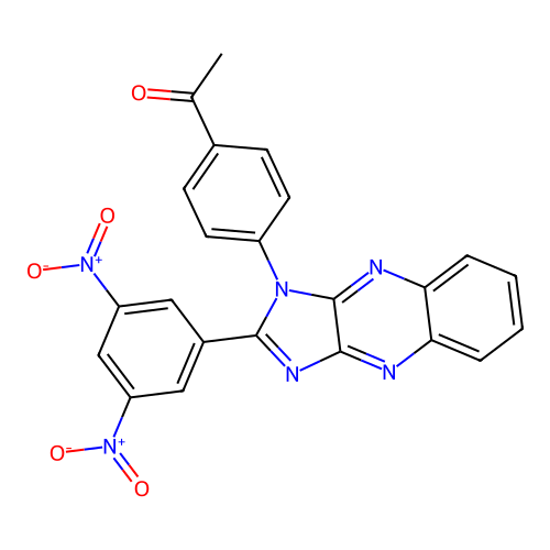 1-(4-(2-(3,5-dinitrophenyl)-1H-imidazo[4,5-b]quinoxalin-1-yl)phenyl)ethanone structure