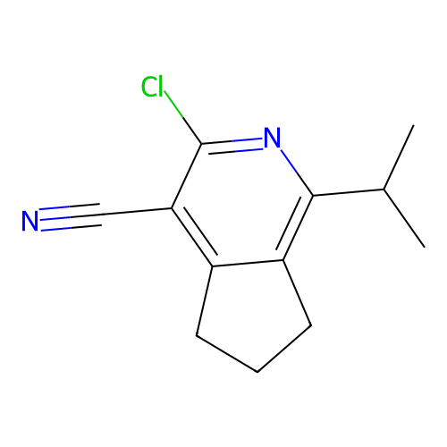 3-chloro-1-propan-2-yl-6,7-dihydro-5H-cyclopenta[c]pyridine-4-carbonitrile structure