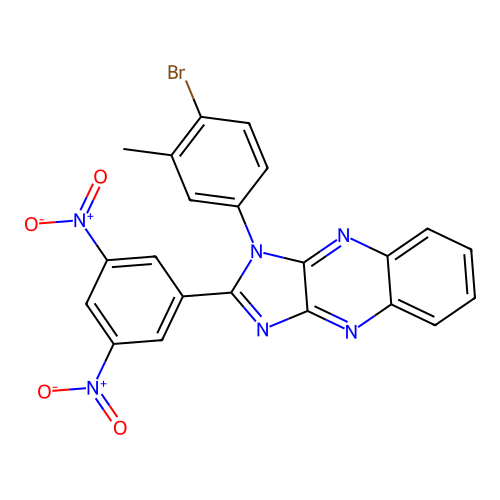 1-(4-bromo-3-methylphenyl)-2-(3,5-dinitrophenyl)-1H-imidazo[4,5-b]quinoxaline structure
