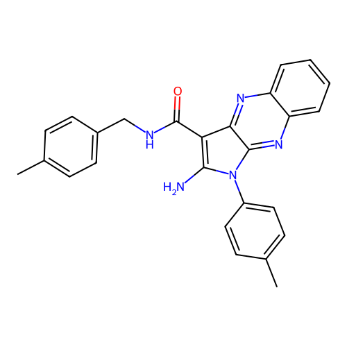 2-amino-N-(4-methylbenzyl)-1-(4-methylphenyl)-1H-pyrrolo[2,3-b]quinoxaline-3-carboxamide structure