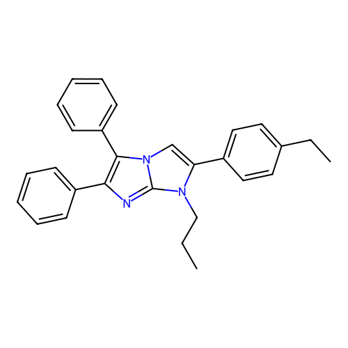 2-(4-ethylphenyl)-5,6-diphenyl-1-propyl-1H-imidazo[1,2-a]imidazole structure