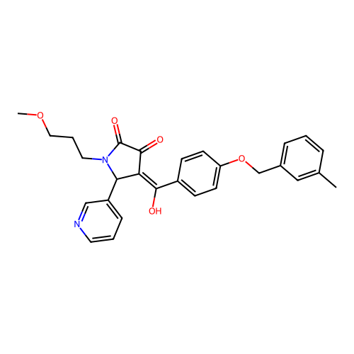 (4E)-4-(hydroxy{4-[(3-methylbenzyl)oxy]phenyl}methylidene)-1-(3-methoxypropyl)-5-(pyridin-3-yl)pyrrolidine-2,3-dione structure