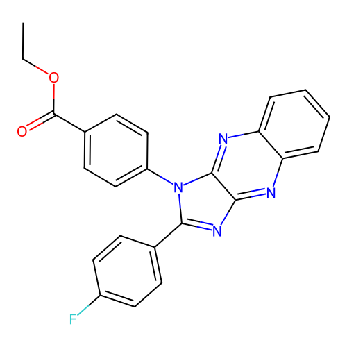 ethyl 4-(2-(4-fluorophenyl)-1H-imidazo[4,5-b]quinoxalin-1-yl)benzoate structure