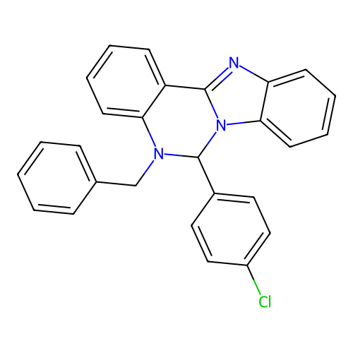 5-Benzyl-6-(4-chlorophenyl)-5,6-dihydrobenzimidazo[1,2-c]quinazoline structure