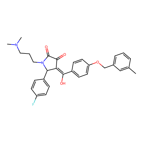 (4E)-1-[3-(dimethylamino)propyl]-5-(4-fluorophenyl)-4-(hydroxy{4-[(3-methylbenzyl)oxy]phenyl}methylidene)pyrrolidine-2,3-dione structure