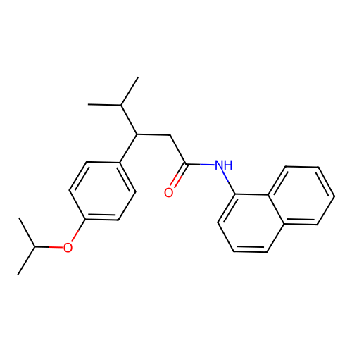 4-methyl-N-(naphthalen-1-yl)-3-[4-(propan-2-yloxy)phenyl]pentanamide structure
