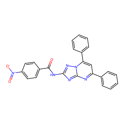 N-(5,7-diphenyl-[1,2,4]triazolo[1,5-a]pyrimidin-2-yl)-4-nitrobenzamide structure