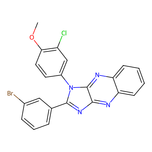 2-(3-bromophenyl)-1-(3-chloro-4-methoxyphenyl)-1H-imidazo[4,5-b]quinoxaline structure