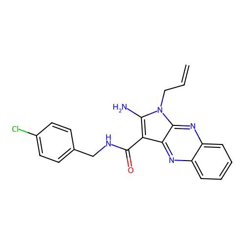 1-allyl-2-amino-N-(4-chlorobenzyl)-1H-pyrrolo[2,3-b]quinoxaline-3-carboxamide structure