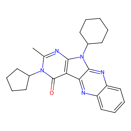 11-cyclohexyl-3-cyclopentyl-2-methyl-3H-pyrimido[5',4':4,5]pyrrolo[2,3-b]quinoxalin-4(11H)-one structure