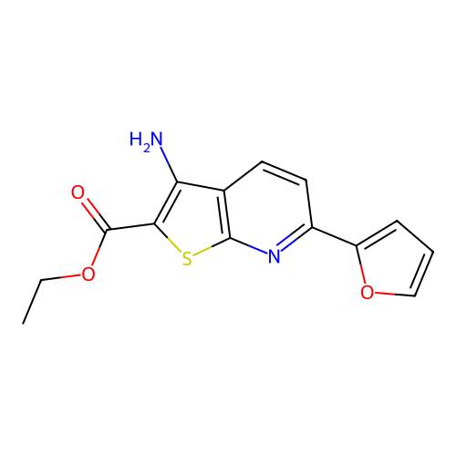 Ethyl 3-amino-6-(furan-2-yl)thieno[2,3-b]pyridine-2-carboxylate structure