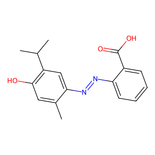 2-(4-Hydroxy-5-isopropyl-2-methyl-phenylazo)-benzoic acid structure