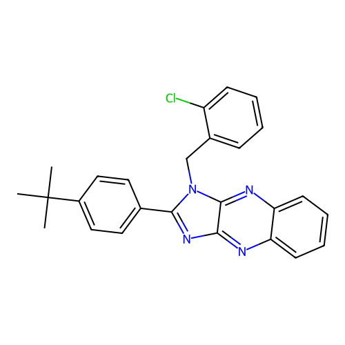 2-(4-tert-butylphenyl)-1-(2-chlorobenzyl)-1H-imidazo[4,5-b]quinoxaline structure